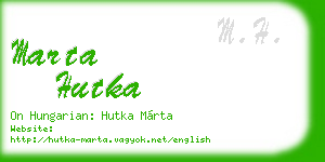 marta hutka business card