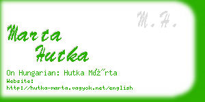 marta hutka business card